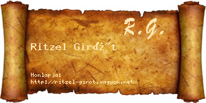 Ritzel Girót névjegykártya